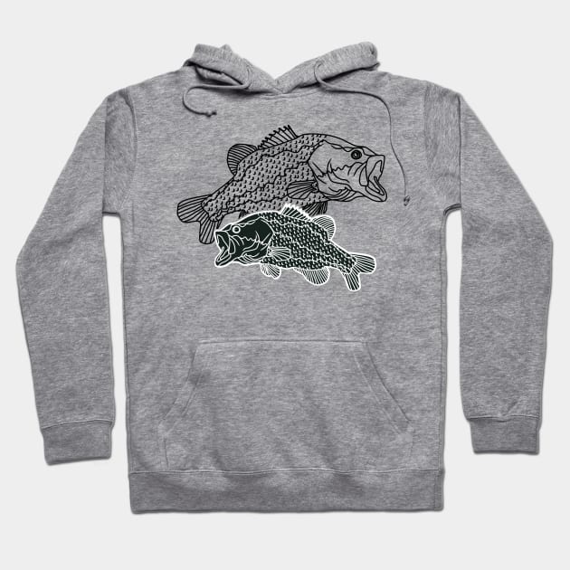 group of black bass fish Hoodie by bloomroge